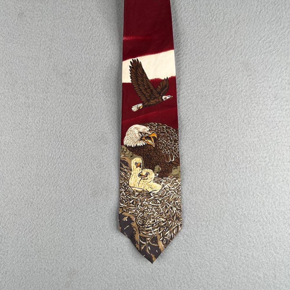 Bald Eagle Tie Silk Master Of The Sky Nest Vintage 1995 Wild Kingdom